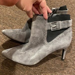 Calvin Klein Womens Jozie Leather Pointed Toe Zipper Fashion Ankle heel Boot 8.5